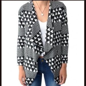 Minkpink black and white oversize geometric blazer
